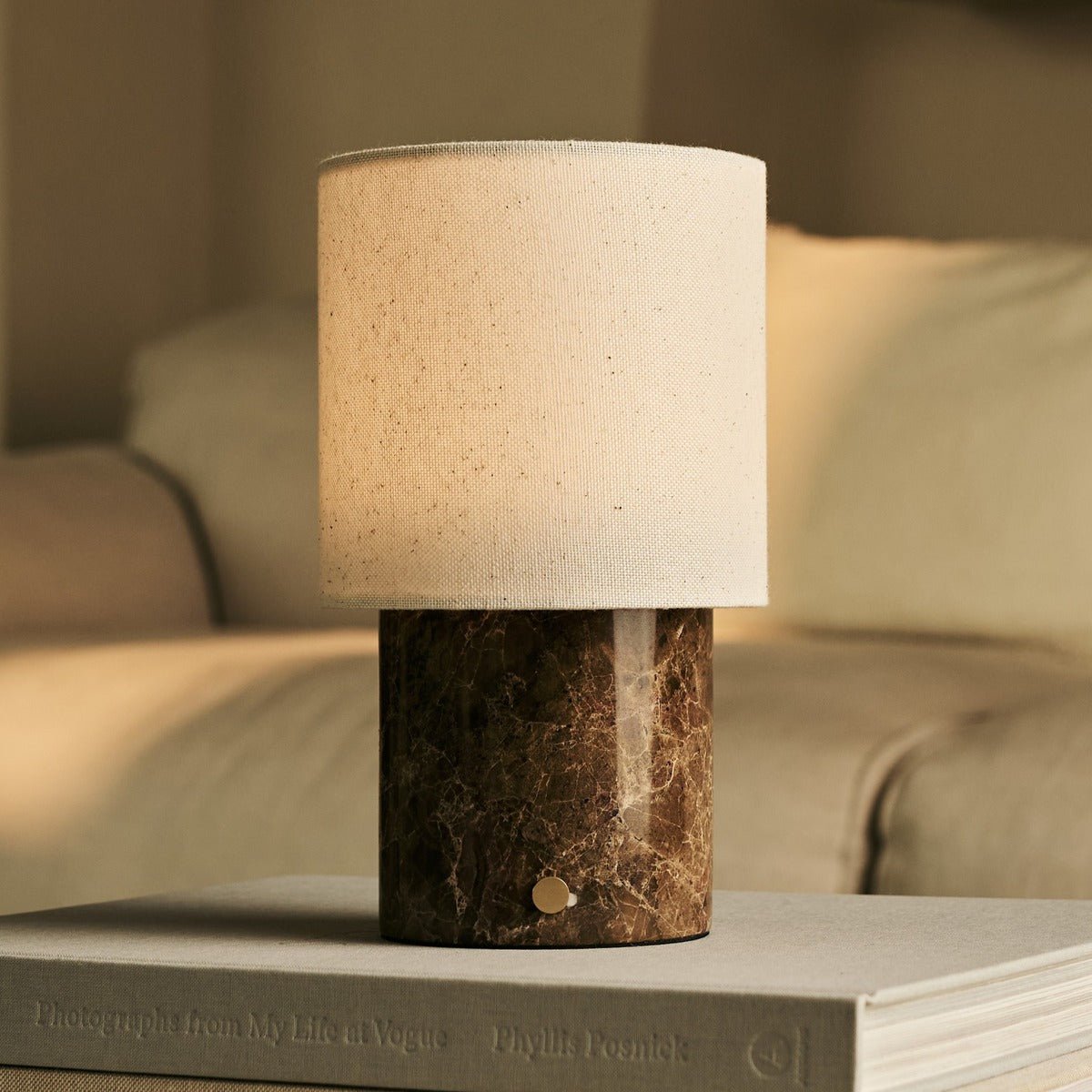 Lampe de table rechargeable en marbre Dou Brown / Emperador Dark