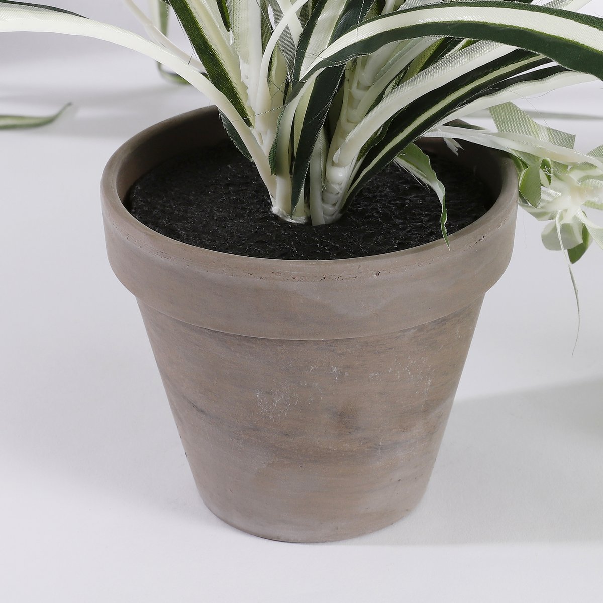 Plante de Chlorophytum Artificielle en Pot de Fleur Stan - H45 x Ø45 cm - Vert