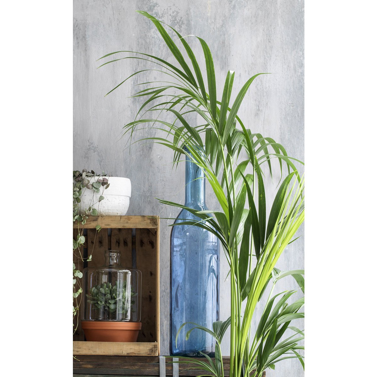 Vase Bouteille Rioja - H50 x Ø15 cm - Verre recyclé - Bleu Clair